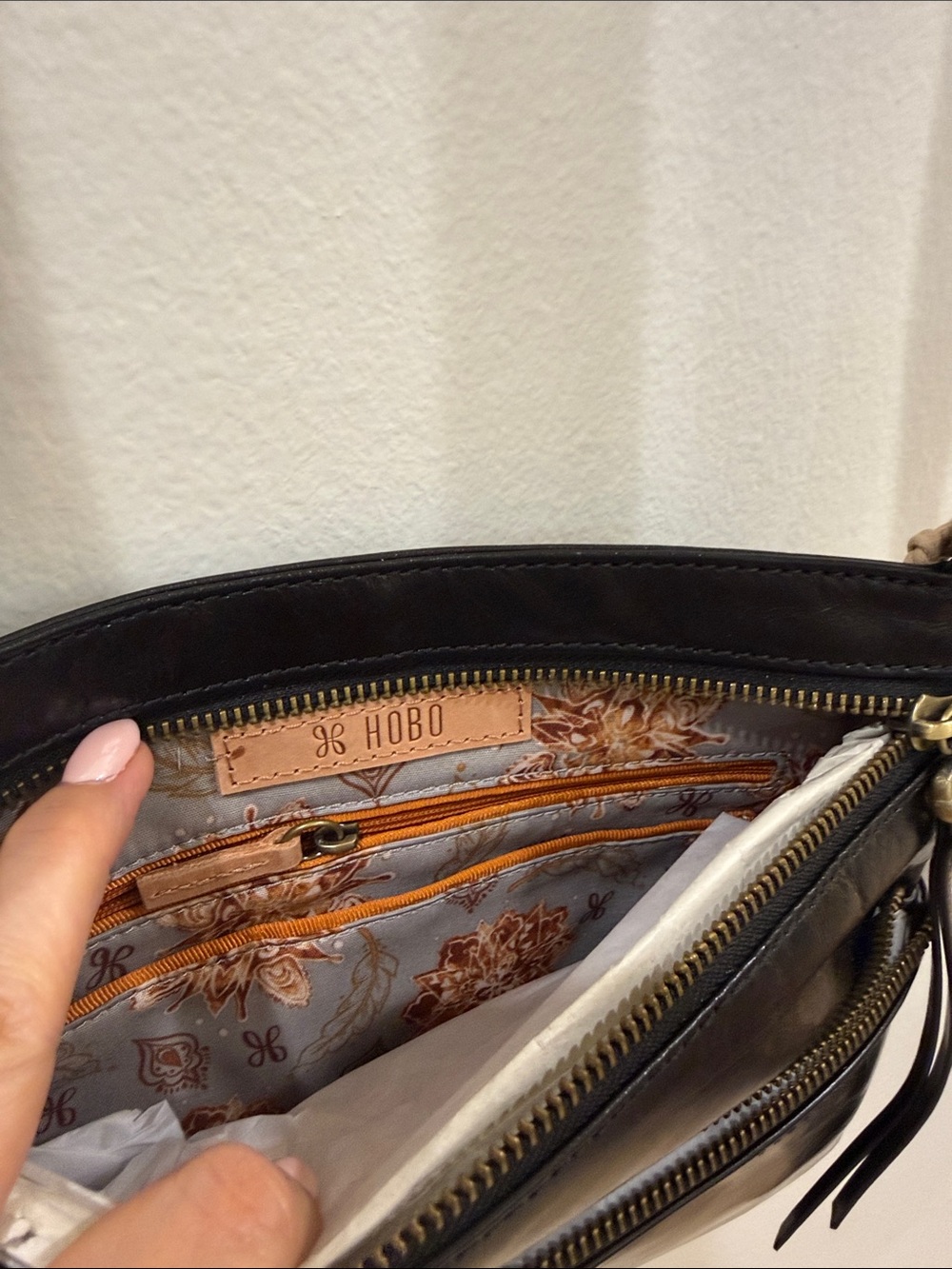 HOBO Black Crossbody with Front Zip Pockets - Picture 4 of 10